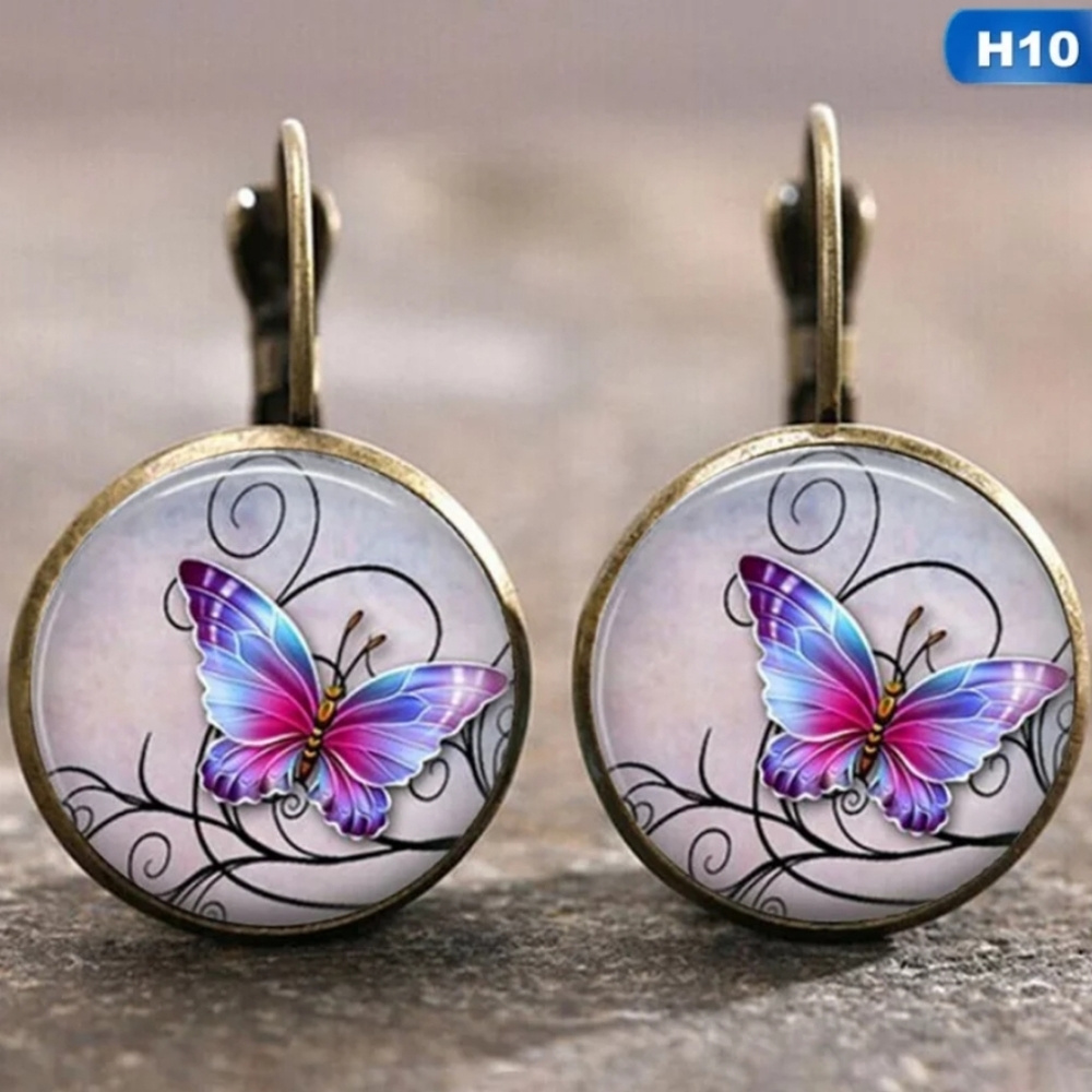Butterfly Silver or Bronze Boho Drop Earrings - Picture 2 of 4